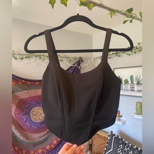 Boohoo black corset tank top- size Small